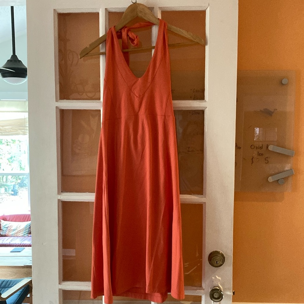 Elegant Coral Sleeveless Dress